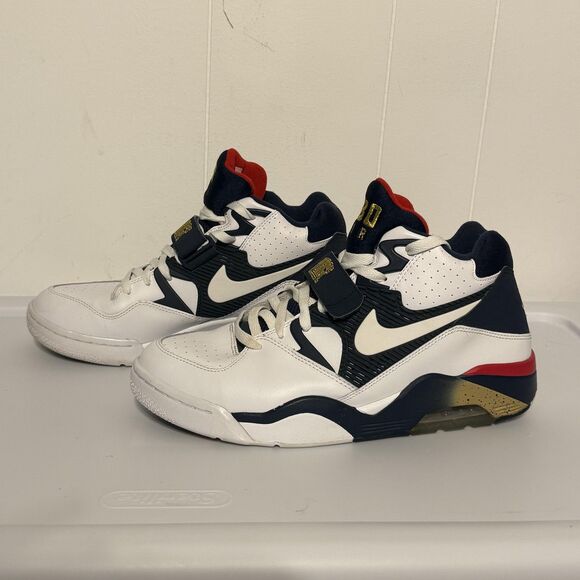 Nike Air Force 180 Shoes Mens Size 11 White Navy Red Olympic Retro Basketball - Picture 3 of 14